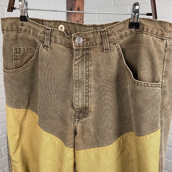 Wrangler Pro Gear Jeans Men 35W x 32L Brown Tan Brush Hiking Straight Chore Pant - Picture 2 of 12
